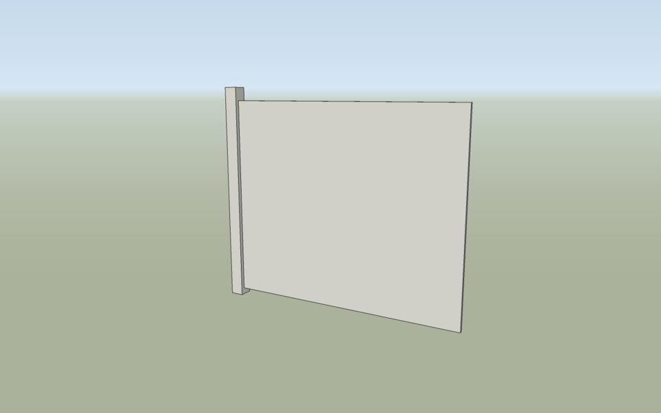 One fence panel: a post and a board, made into a component.