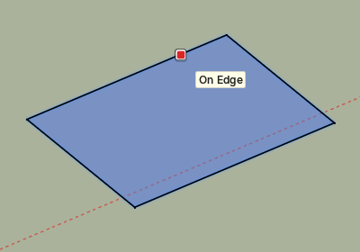 Push/Pull under way: the face follows the pointer and the sides are drawn as it goes, until you click or type the distance.