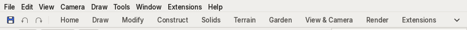 The collapsed ribbon: only the menu bar and the tab strip are left.
